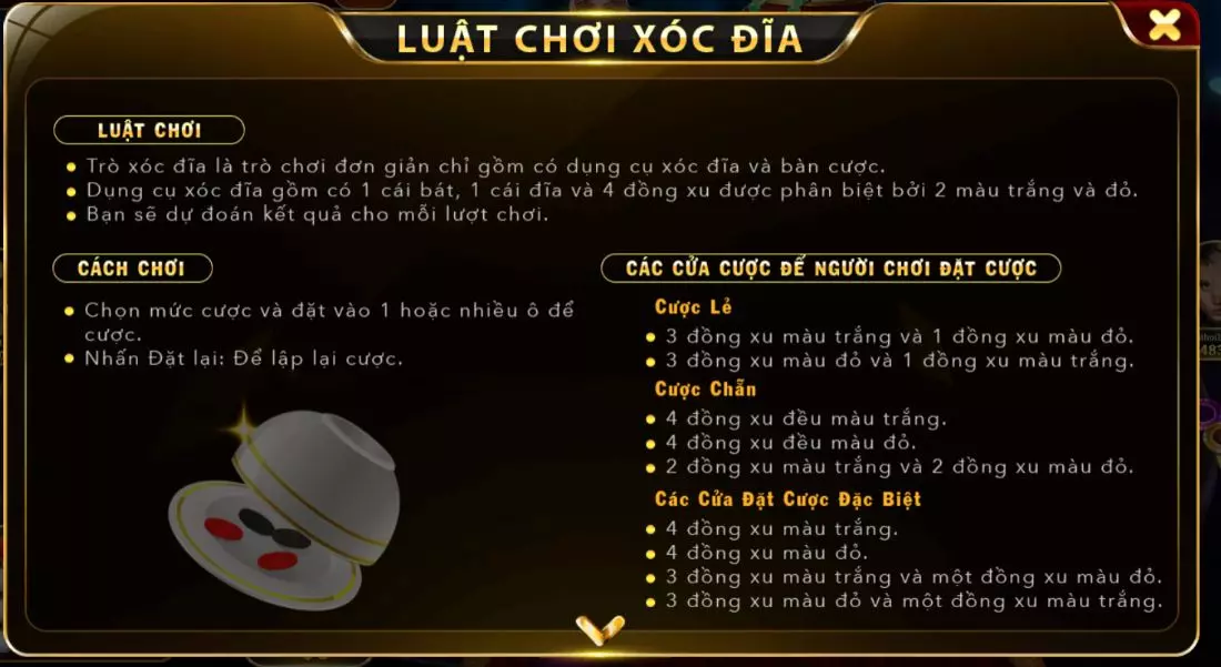 Luật chơi Xóc Đĩa trực tuyến trên Go88