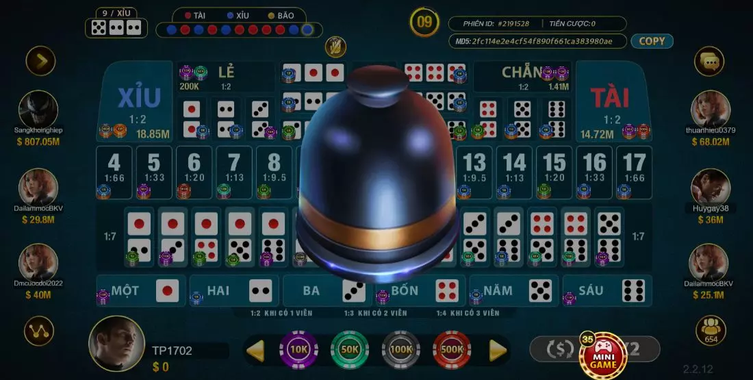 Hướng dẫn chơi tài xỉu sảnh rồng trên cổng game Go88