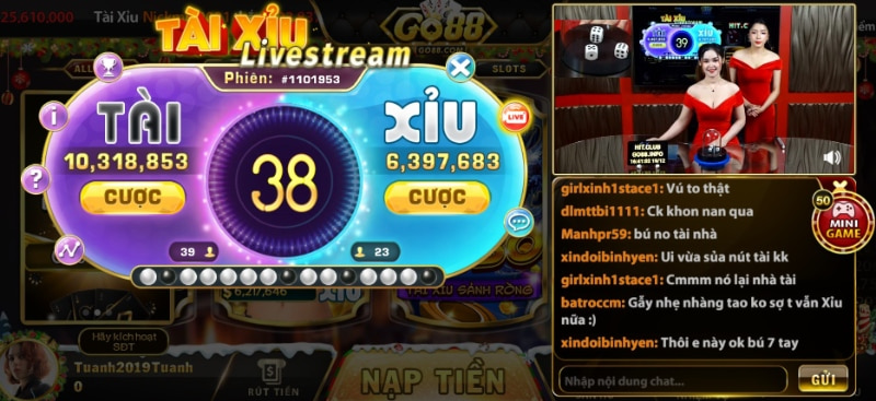 Hướng dẫn cách thức tham gia Tài xỉu Livestream tại Go 88